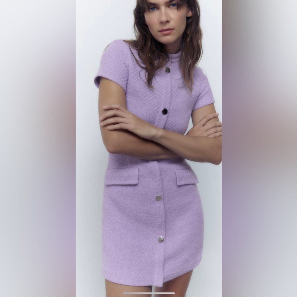 Textured (tweed) mini dress